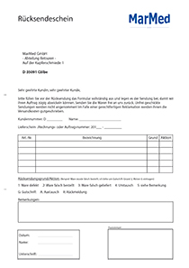 Image: Form for Customer Return